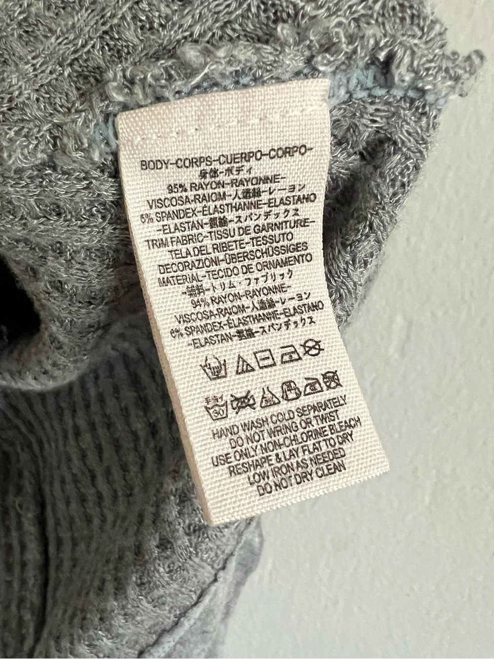 Free People Laguna Waffle Knit Thermal Top Raw Hem Oversized Layered Sz X-Small